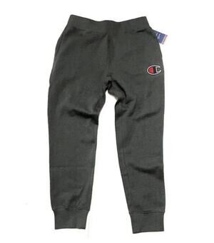 Champion Big C Joggers Sweatpants Mens Size M Charcoal GREY LOGO Medium
